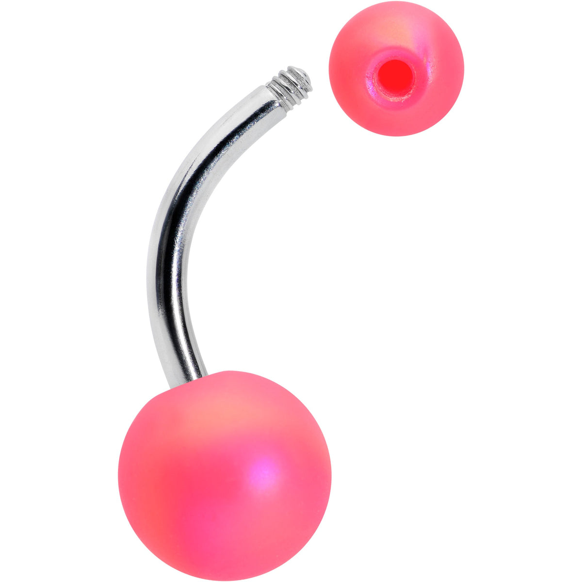 Matte Pink Aurora Ends Belly Ring