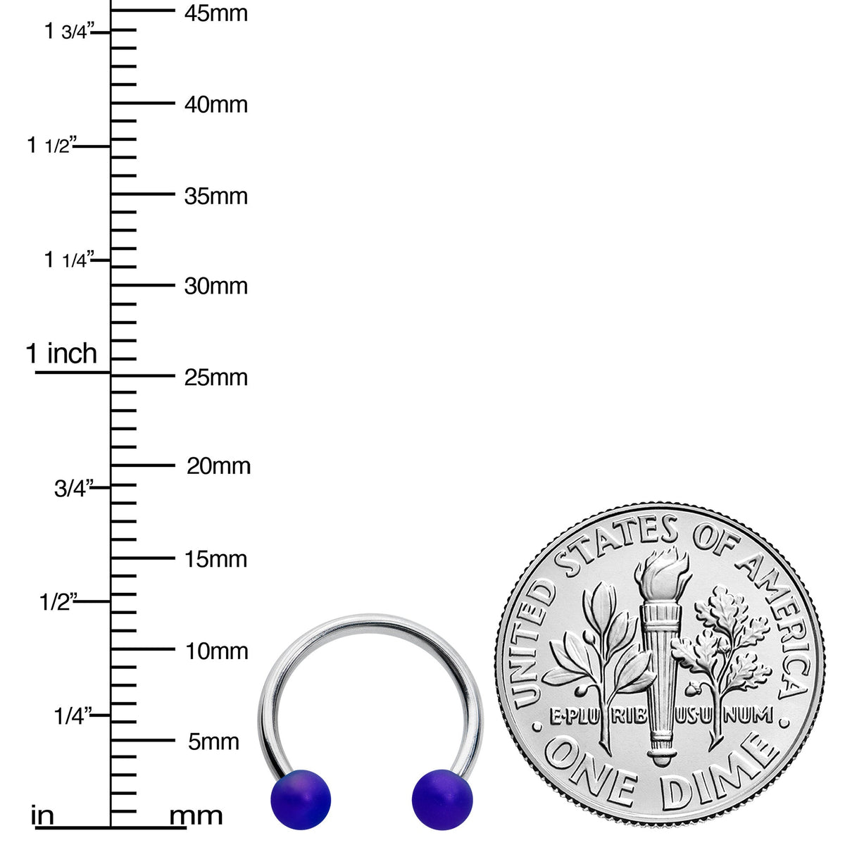 16G 3/8 Matte Blue Aurora Horseshoe Circular Barbell