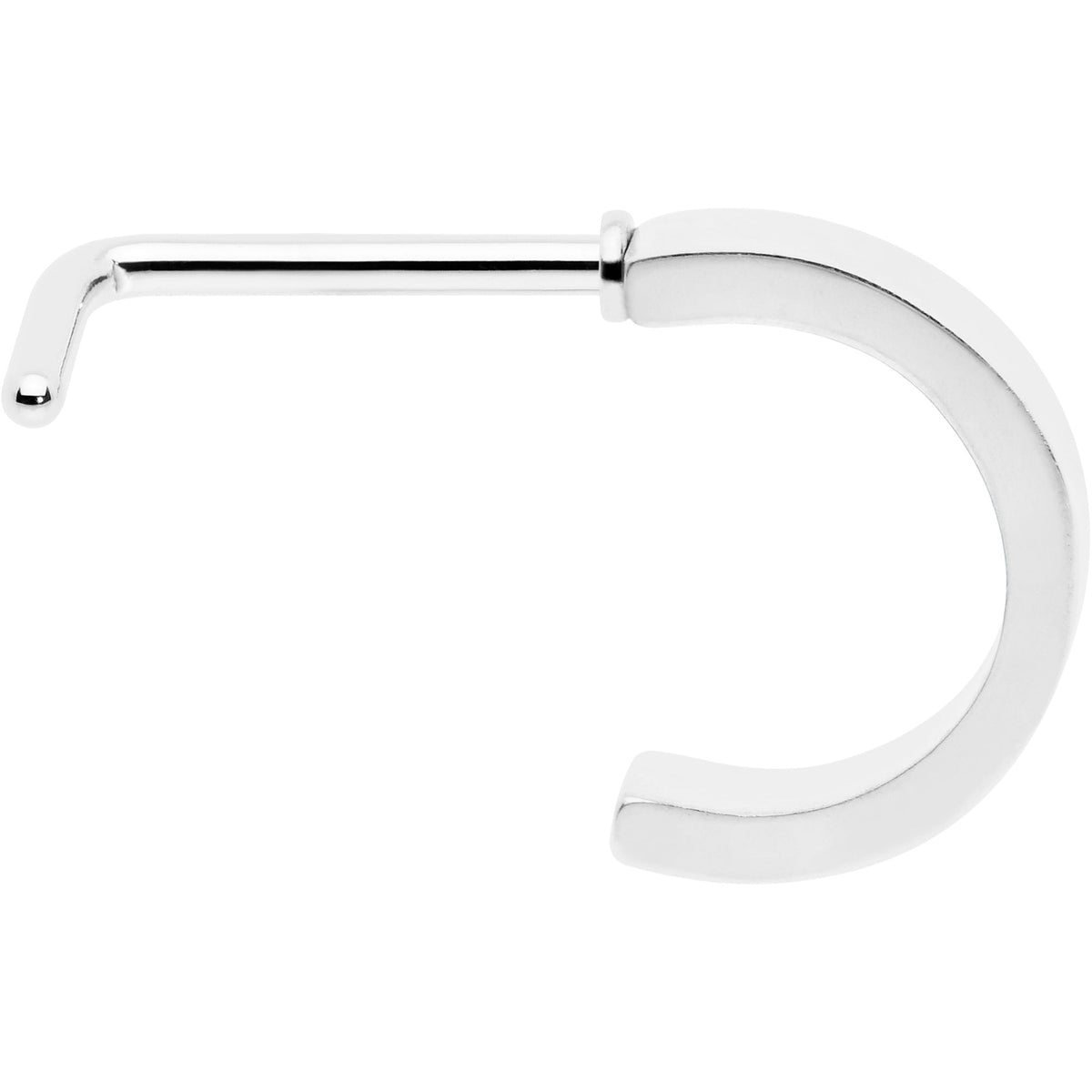 20G 1/4 Simply Smooth Faux Hoop L Shape Nose Ring