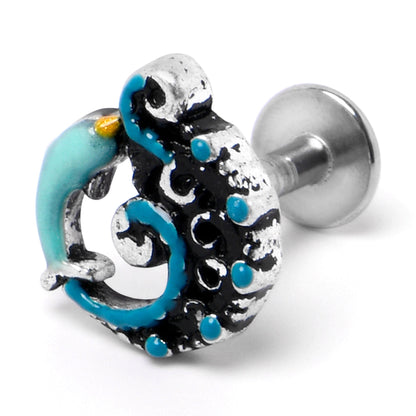 16G 1/4 Leaping Blue Dolphin Labret