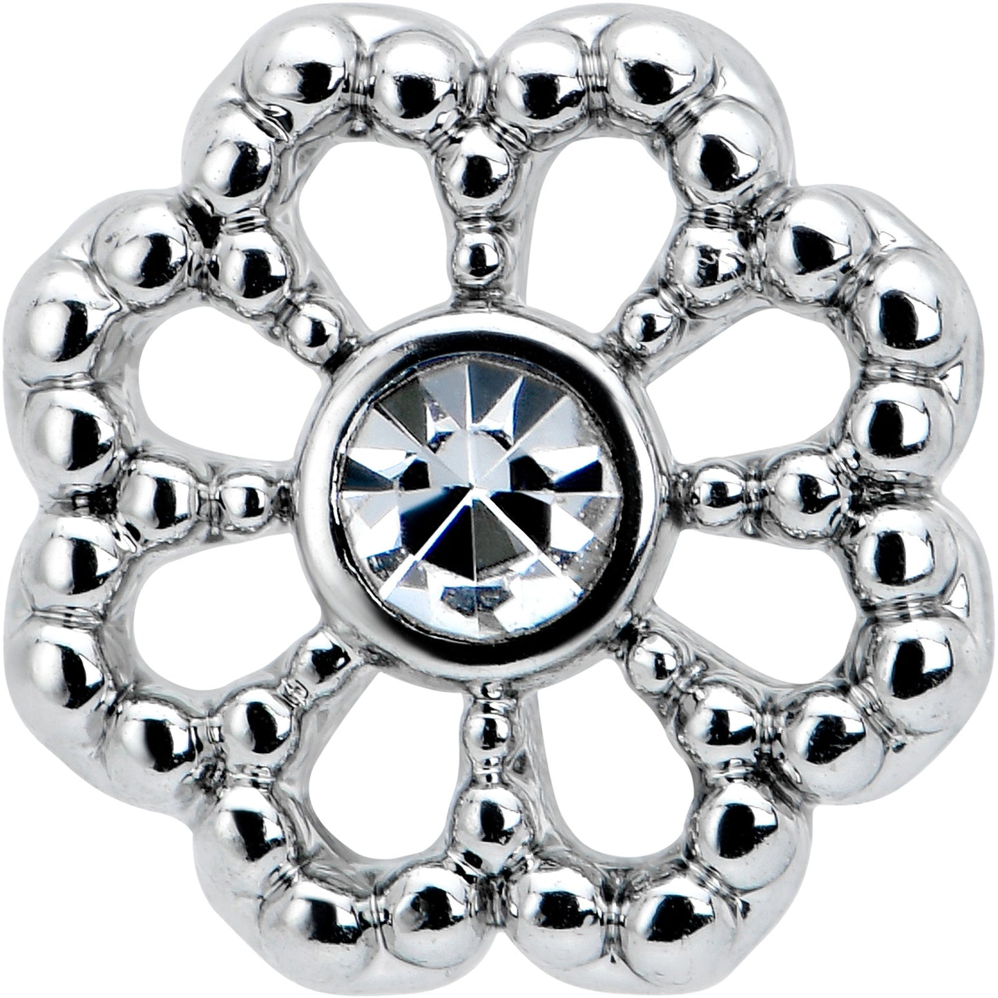16G 5/16 Clear Gem Baroque Fabulous Flower Labret Monroe Tragus