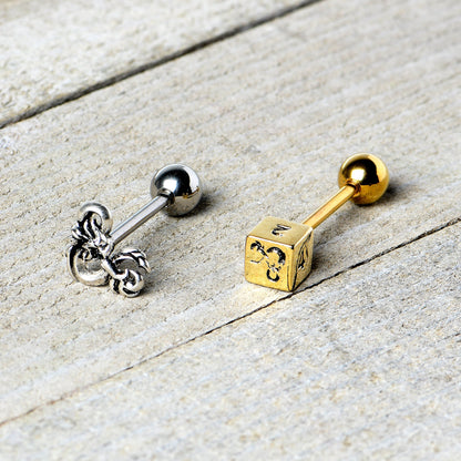 Officially Licensed Dungeons & Dragons Dice Barbell Tongue Ring  Set of 2