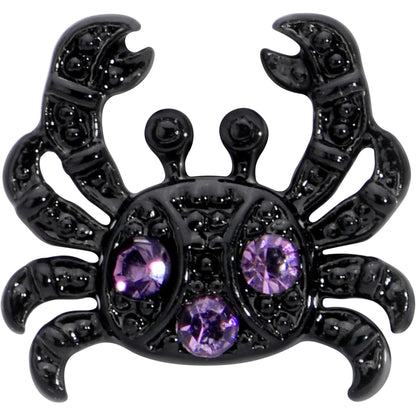 16G 5/16 Purple Gem Black Chic Crab Labret Monroe Tragus