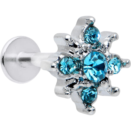 16G 5/16 Blue Gem Stylish Snowflake Labret Monroe Tragus
