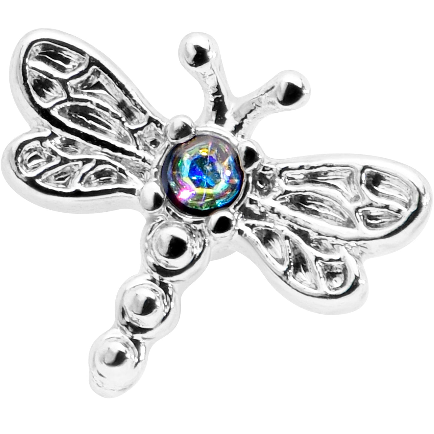 16G 1/4 Aurora Gem Ornate Dragonfly Cartilage Tragus Earring