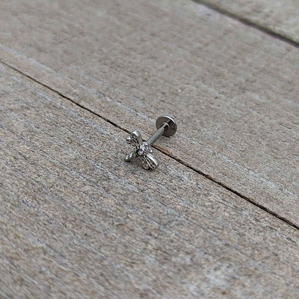 16G 5/16 Aurora Gem Ornate Dragonfly Labret Monroe Tragus