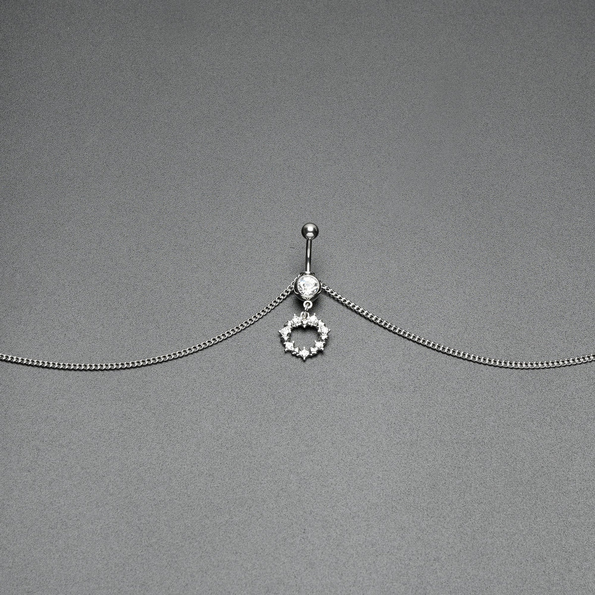 Clear Gem Wreath of Glam Dangle Belly Ring Belly Chain