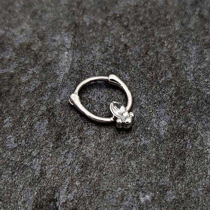 16G 5/16 Clear Gem Deco Oval Cartilage Clicker