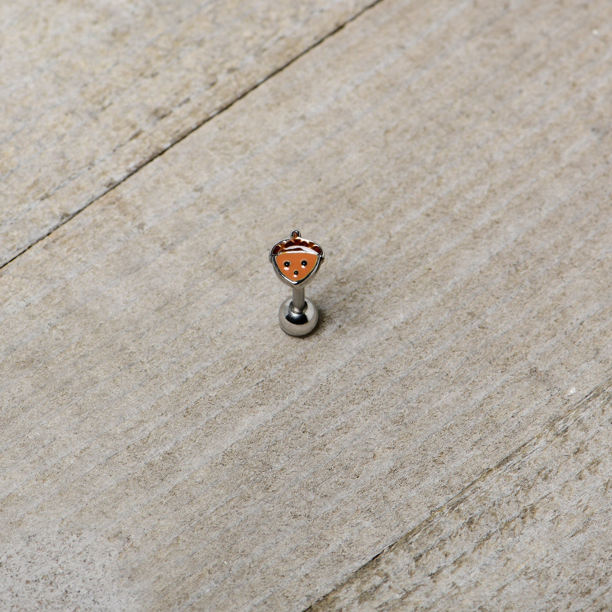 16G 5/16 Acorn Face Brown Autumn Cartilage Tragus Earring