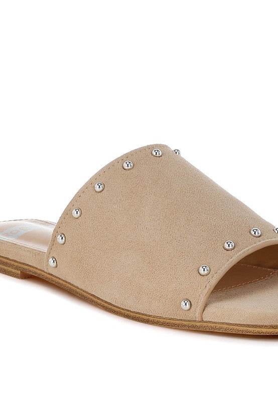 Odalia Soft Suede Leather Studded Flats