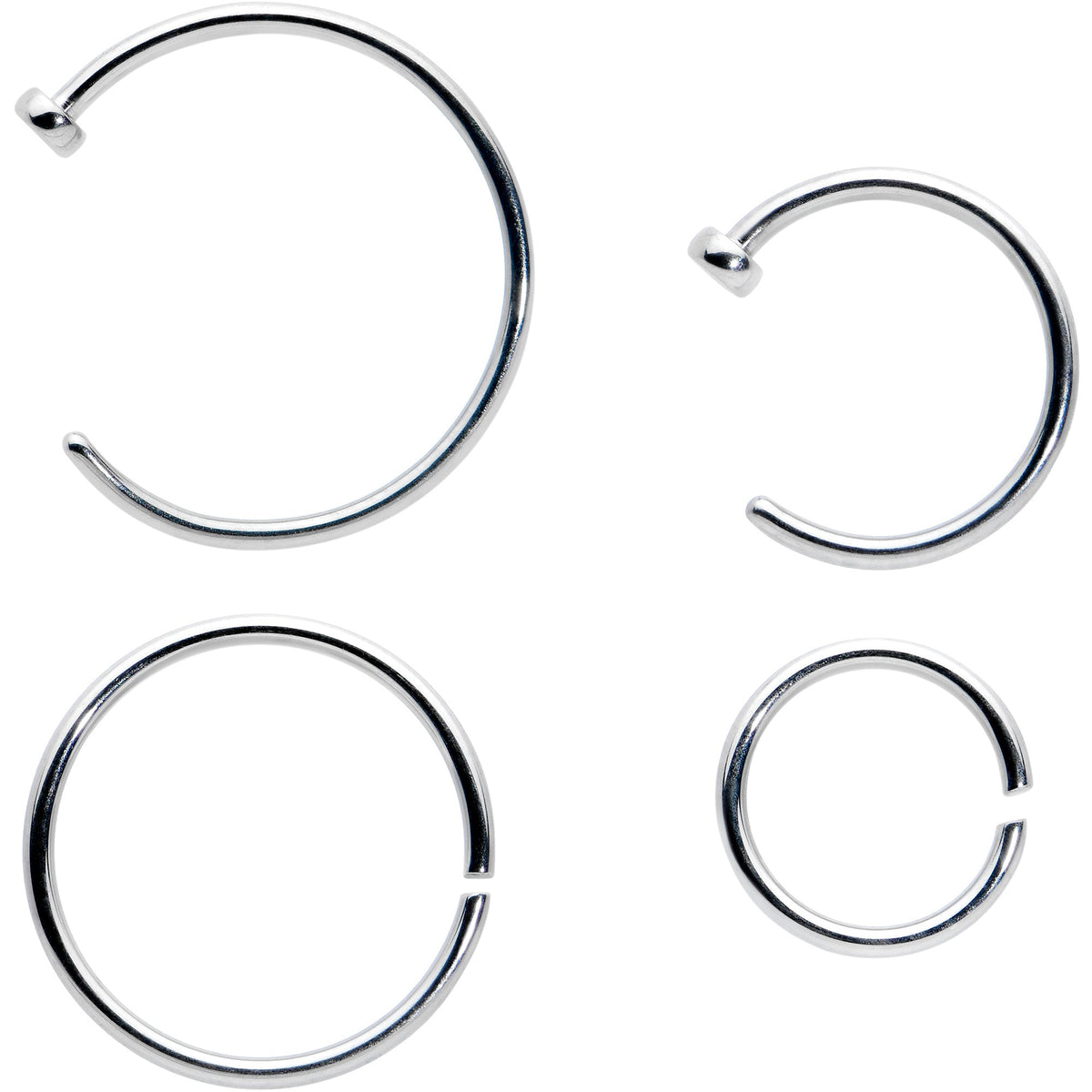 20G 12 Pack ASTM F-136 Implant Grade Titanium Hoop Nose Ring Septum Cartilage Ear Hoop Earring Set