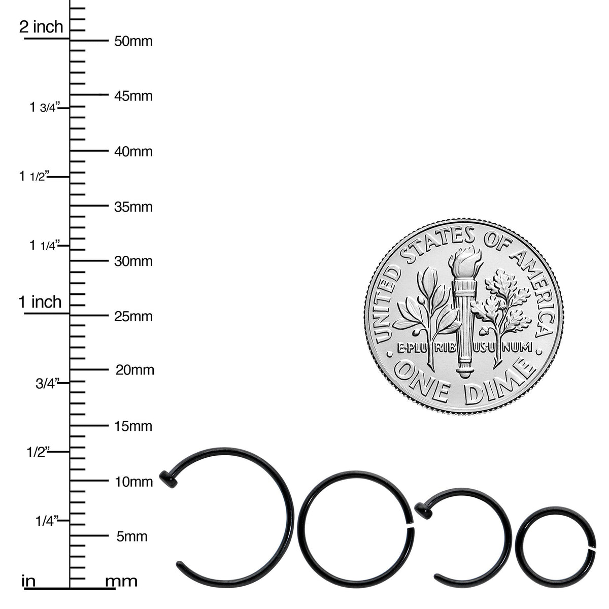 20G 12 Pack ASTM F-136 Implant Grade Titanium Hoop Nose Ring Septum Cartilage Ear Hoop Earring Set
