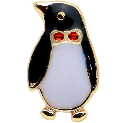 20G 7mm Red Gem Bow Tie Penguin Winter L Shape Nose Ring