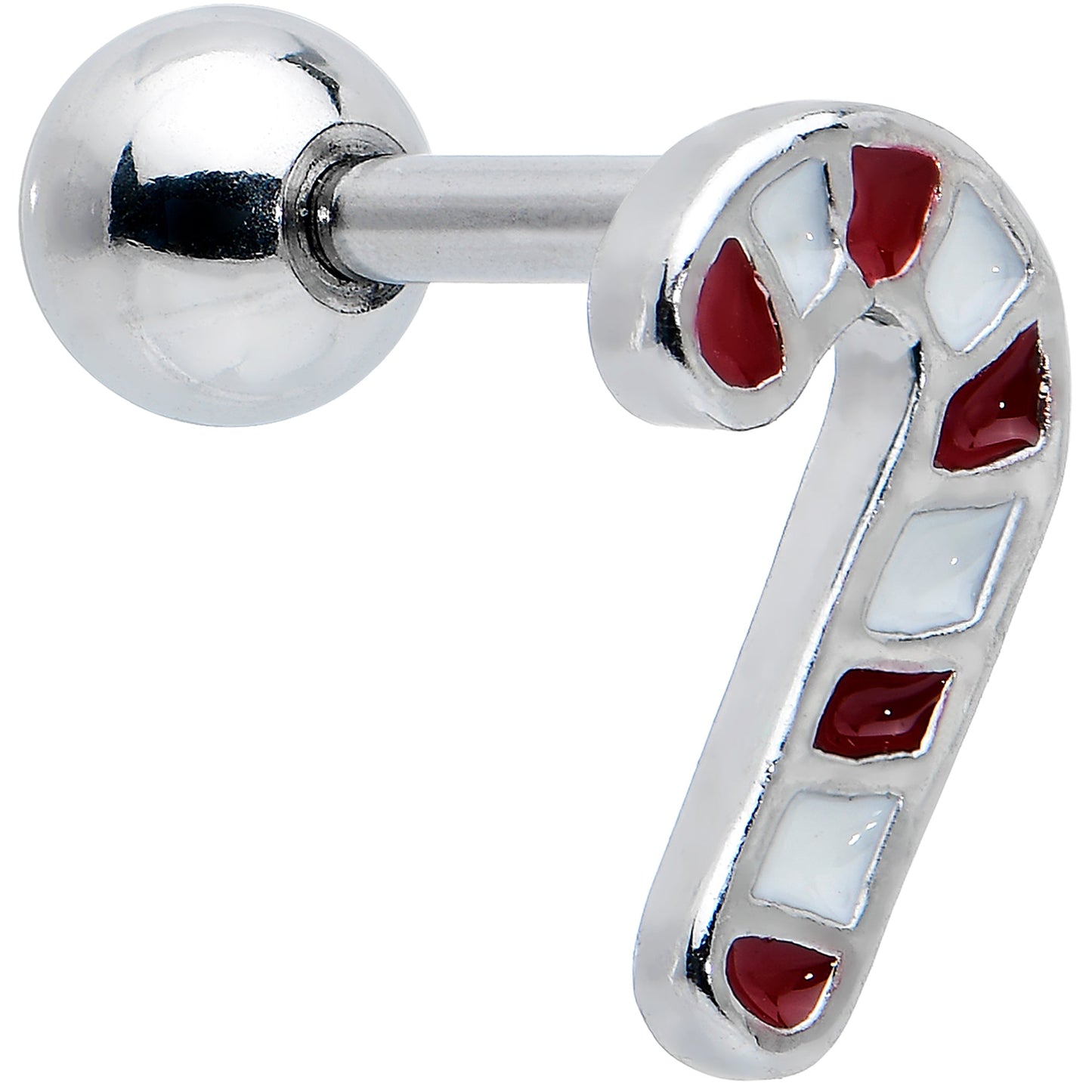 16G 1/4 Clear Gem Stocking Candy Cane Cartilage Earring Set of 3