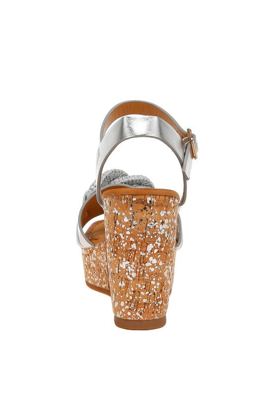 Emelda Chain Link Detail Wedge Sandals