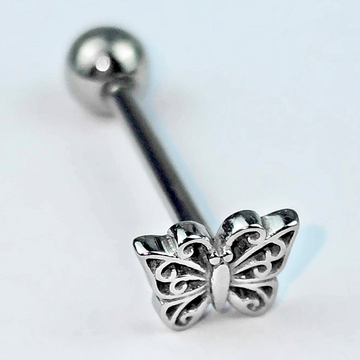 Filigree Beauty Butterfly Barbell Tongue Ring