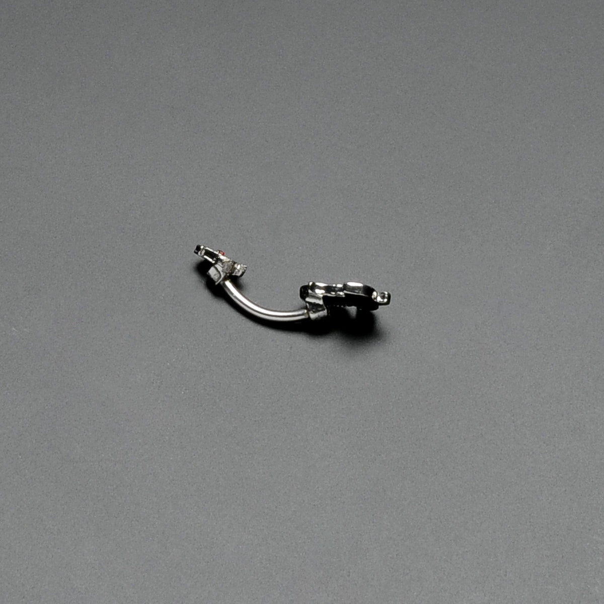 Sweet Happy Rose Flower Double Mount Belly Ring
