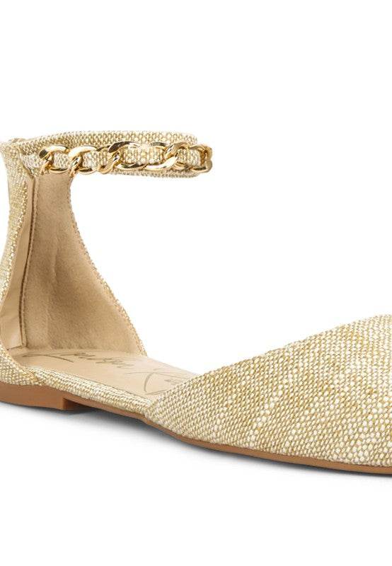Buqisi Chain Embellished Flat Sandals