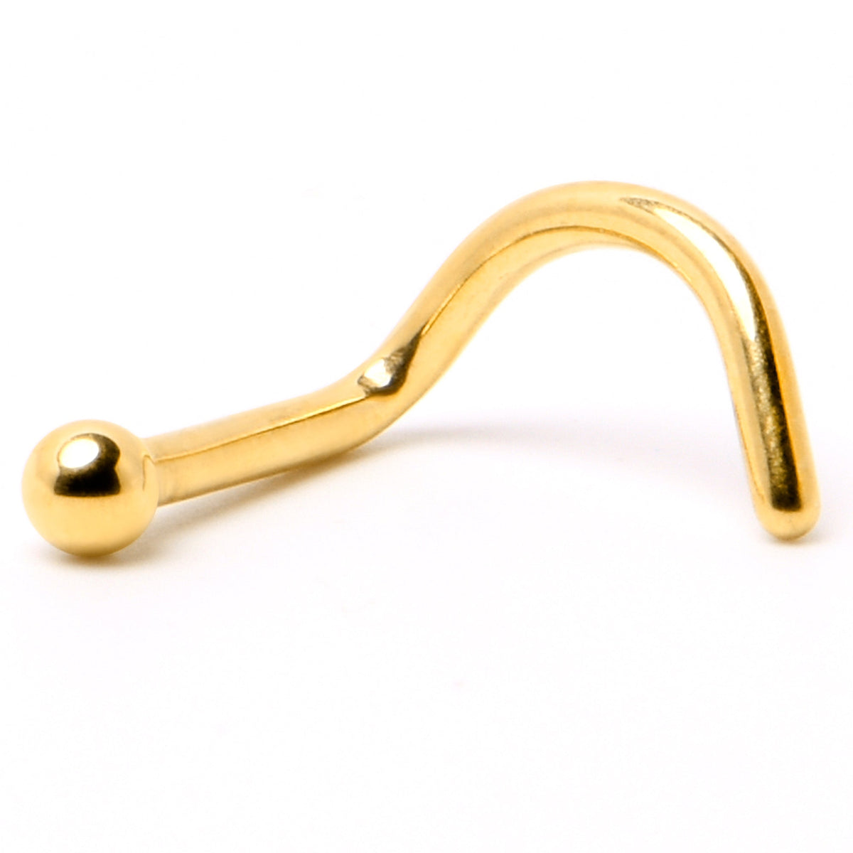 18G 1/4 Gold Hue ASTM F-136 Implant Grade Titanium Ball End Left Side Nose Screw
