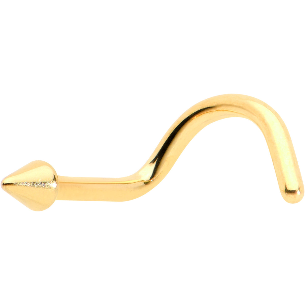 18G 1/4 Gold Hue ASTM F-136 Implant Grade Titanium Cone End Left Side Nose Screw
