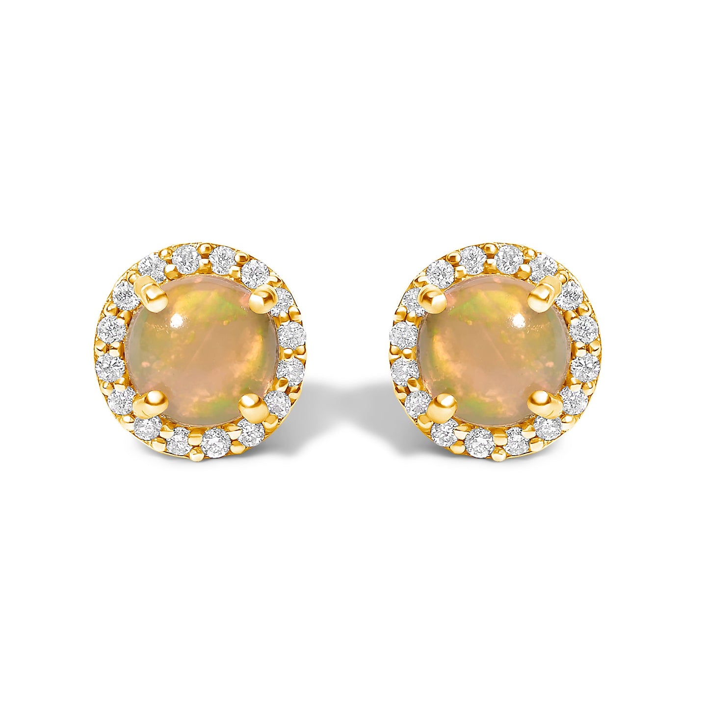 10K White Gold Purple Amethyst and 1/6 Cttw Diamond Halo Stud Earring