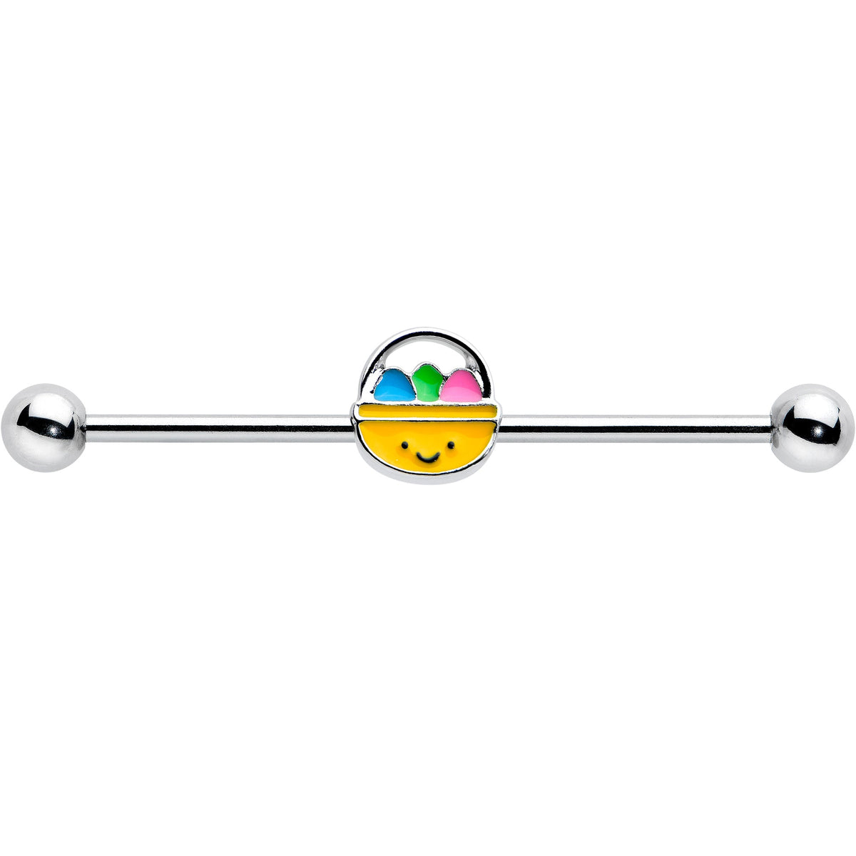 14G Celebration Easter Basket Industrial Barbell 38mm