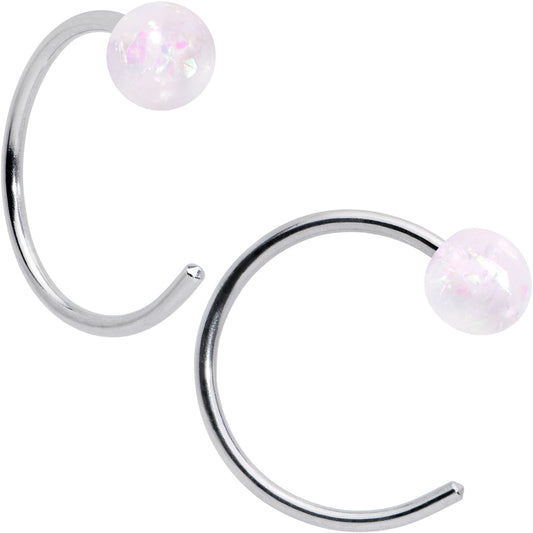 20G 5/16 Nose Hoop Gem Faux Opal Pack Dynasty Nose Ring Set of 6