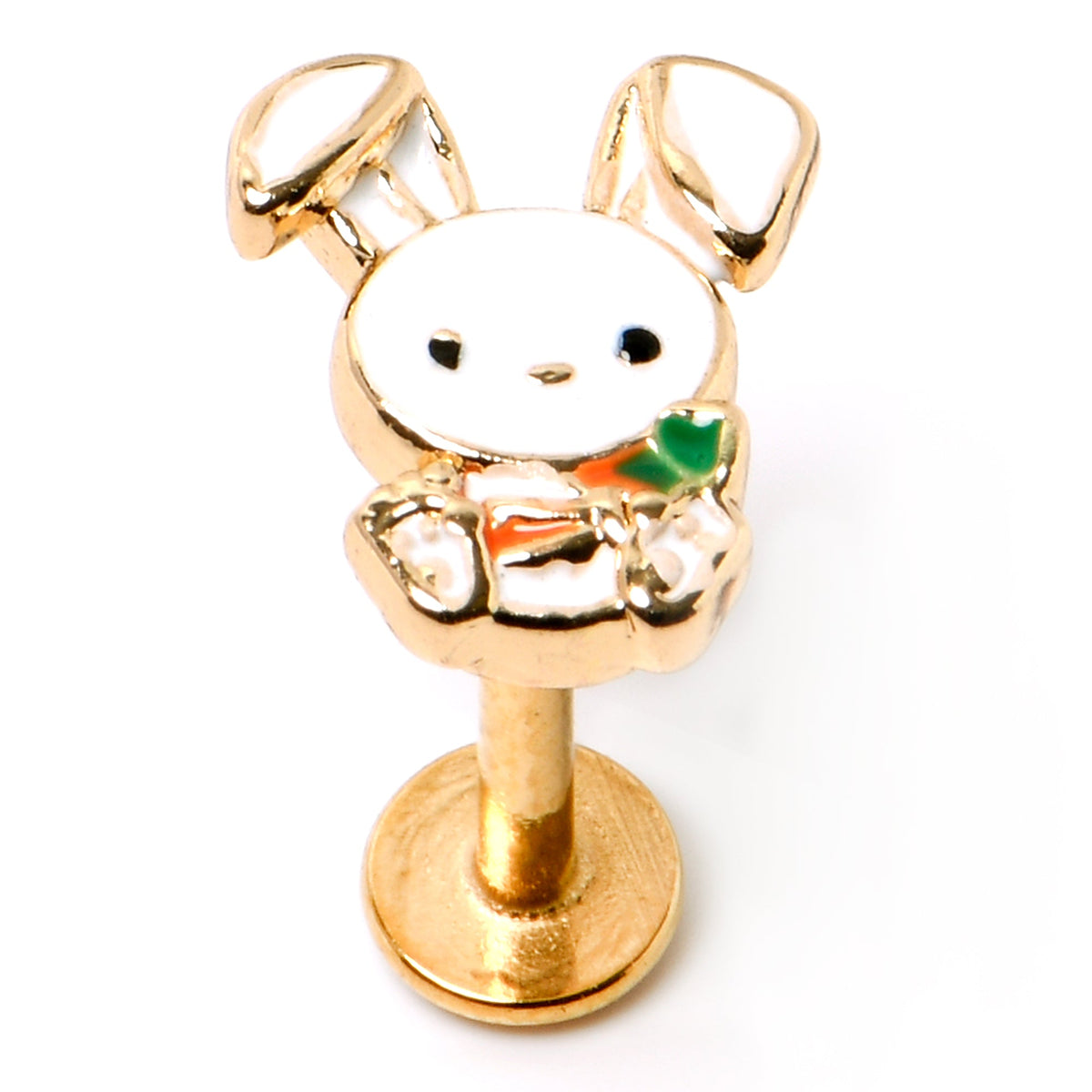 16G 5/16 Gold Tone Cutie Easter Bunny Labret Monroe Tragus