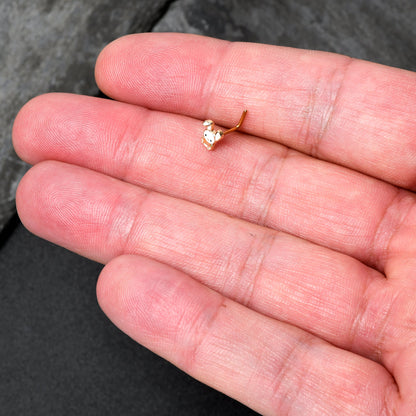 20G 7mm Gold Tone Cutie Easter Bunny L Shape Nose Ring