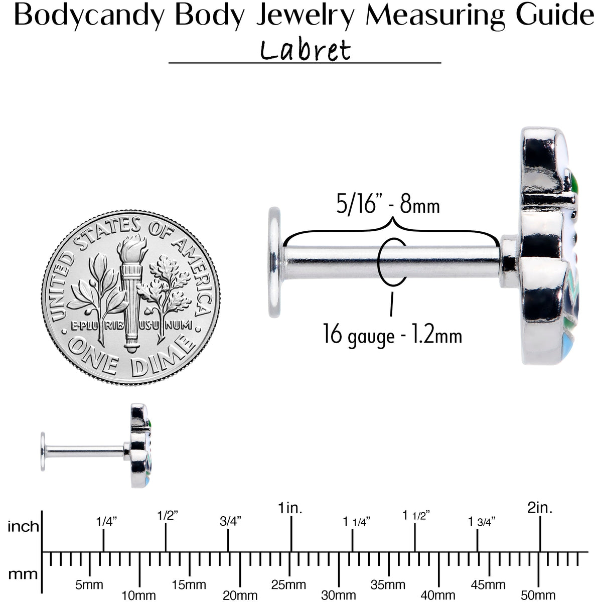 16G 5/16 Easter Egg Bunny Labret Monroe Tragus
