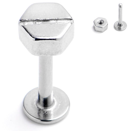 16G 5/16 Optical Illusion Screw Flat Head Labret Monroe Tragus