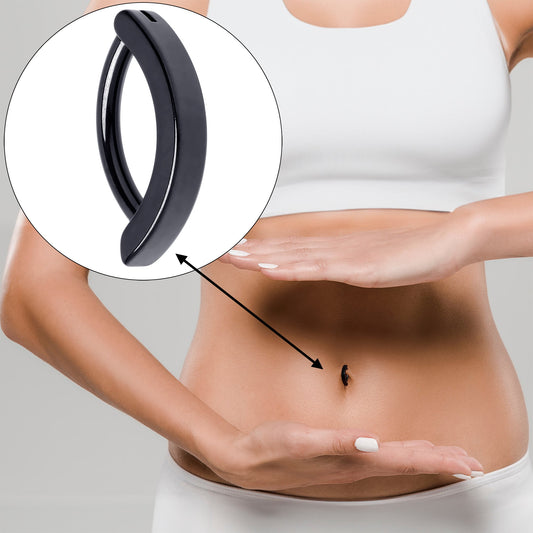14G 3/8 Black 316L Surgical Steel Smooth Style Hinged Hoop Belly Ring