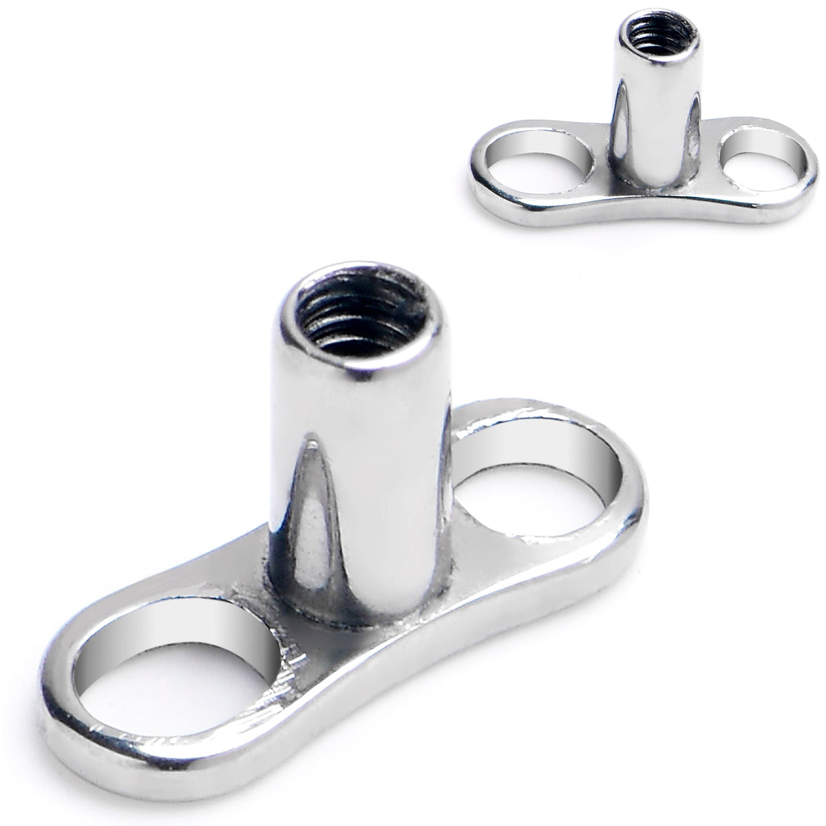 14G 3mm Rise Center Post Implant Grade Titanium Dermal Anchor Base
