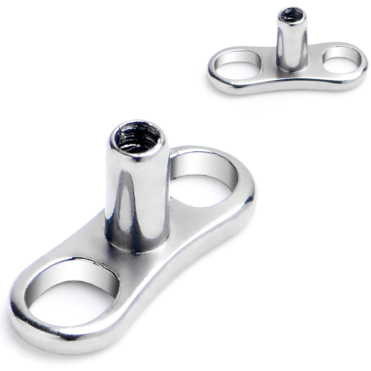16G 2.5mm Rise Center Post Implant Grade Titanium Dermal Anchor Base