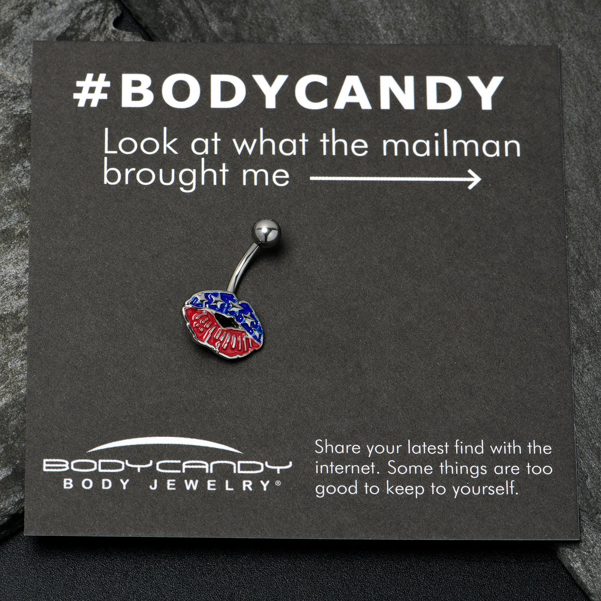 Patriotic Kissy Lips Belly Ring
