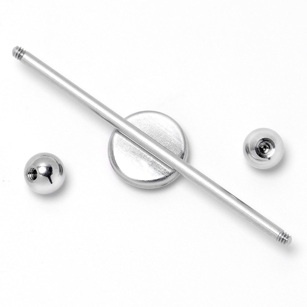 14G Inlay Patriotic Kissy Lips Industrial Barbell 38mm