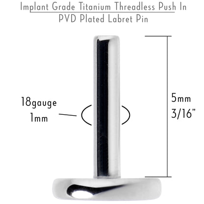 18G 5mm ASTM F-136 Implant Grade Titanium Threadless Post Only Labret
