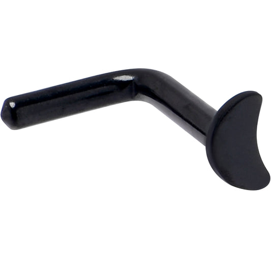 18G 1/4 Black ASTM F-136 Implant Grade Titanium Moon End L Shape Nose Ring
