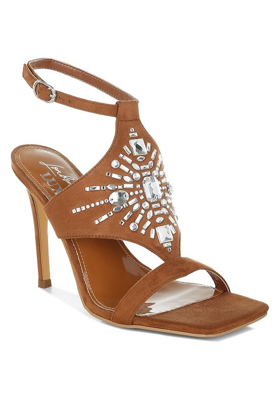Warda Jeweled Shiny Stiletto Heels