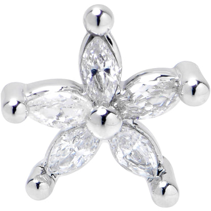 16G 5/16 Clear CZ Gem Flower Fantastic Internally Threaded Labret
