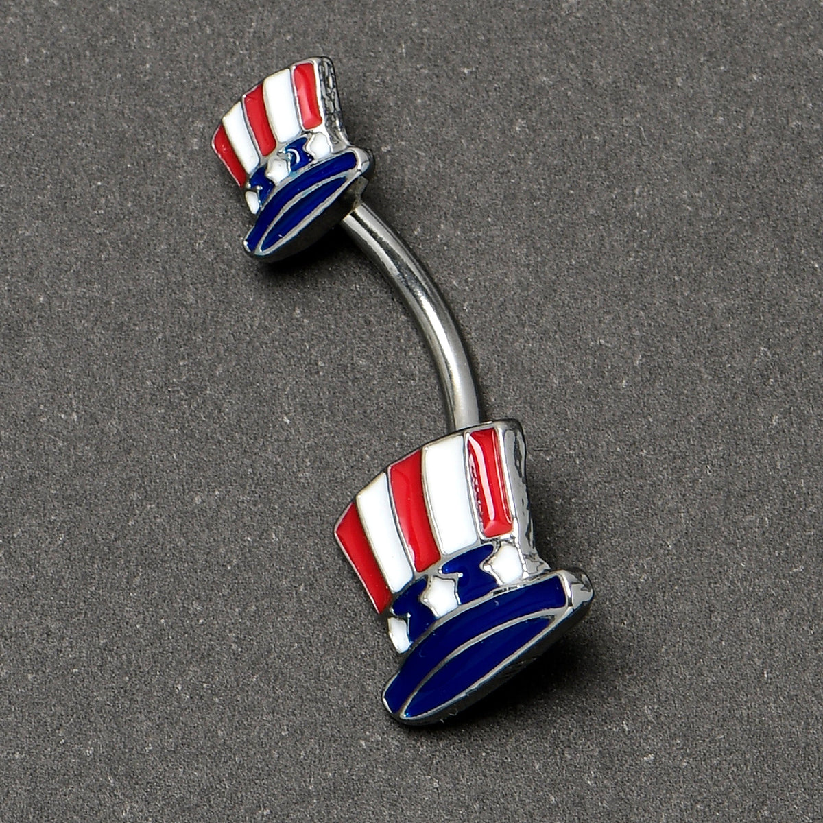 Patriotic Uncle Sam Top Hat Double Mount Belly Ring