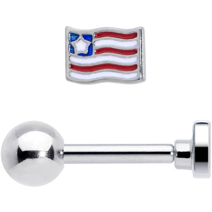 16G 1/4 Patriotic Flag Cartilage Tragus Earring