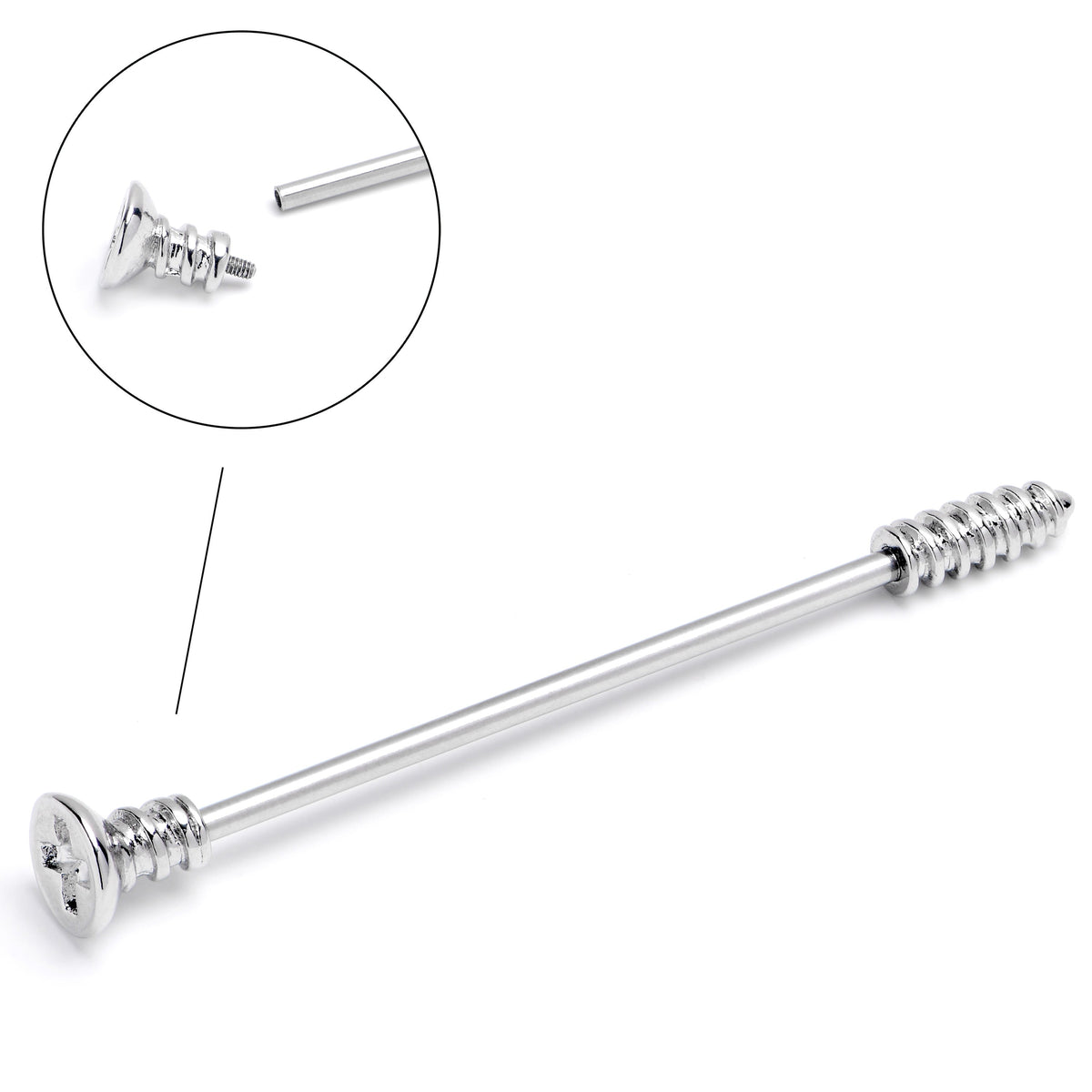 14G Internally Threaded Optical Illusion Industrial Barbell 38mm