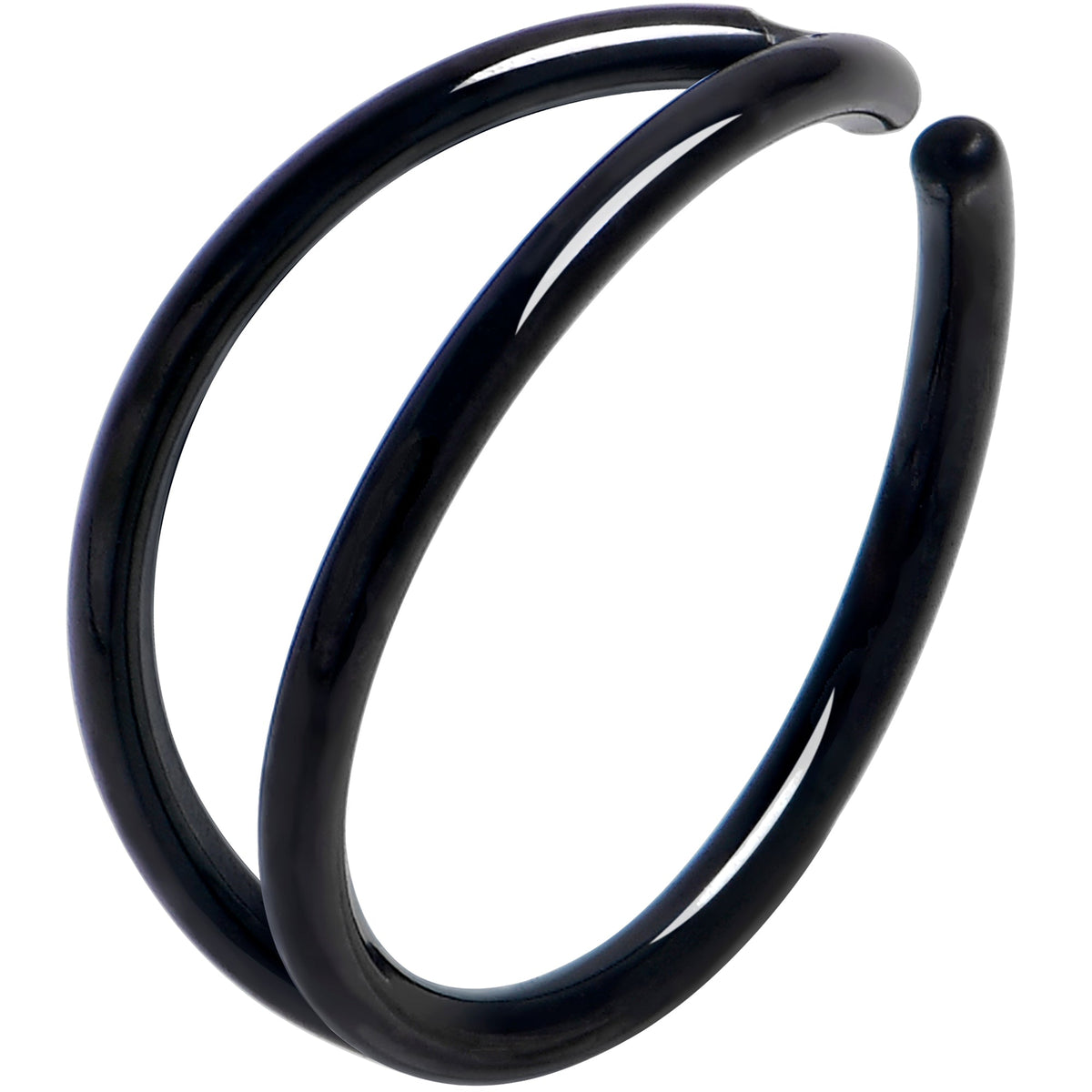 20G 5/16 Black Double Nose Hoop