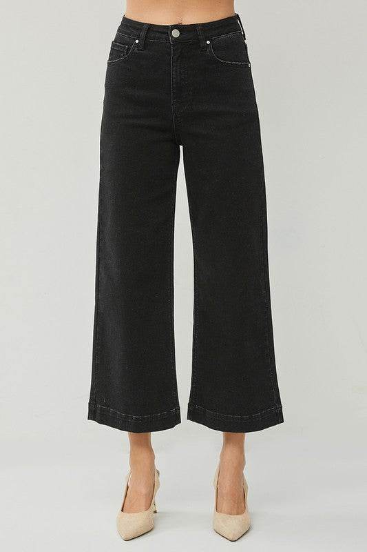 RISEN Full Size High Rise Wide Leg Ankle Jeans Plus Size