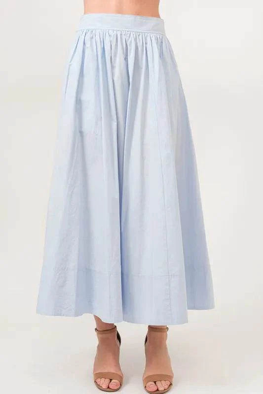 And The Why A-line Flowing Elastic Back Midi Skirt