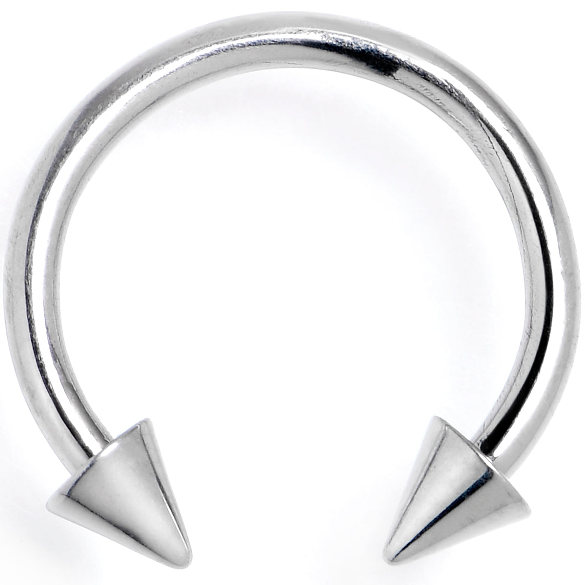 16G 3/8 G23 Titanium Punk Cone End Horseshoe Circular Barbell