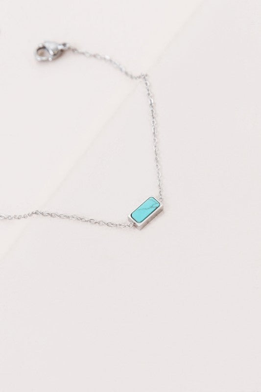 Beaming Bar Stone Bracelet | Silver