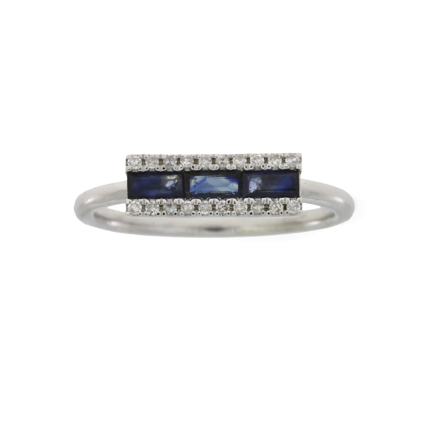 .63ct Diamond Sapphire Ring 14KT White Gold