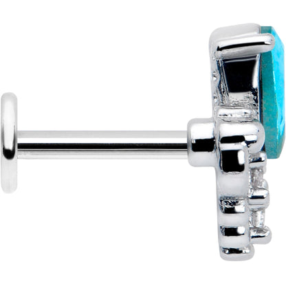 16G 1/4 Blue Gem Style Simplicity Labret Monroe Tragus